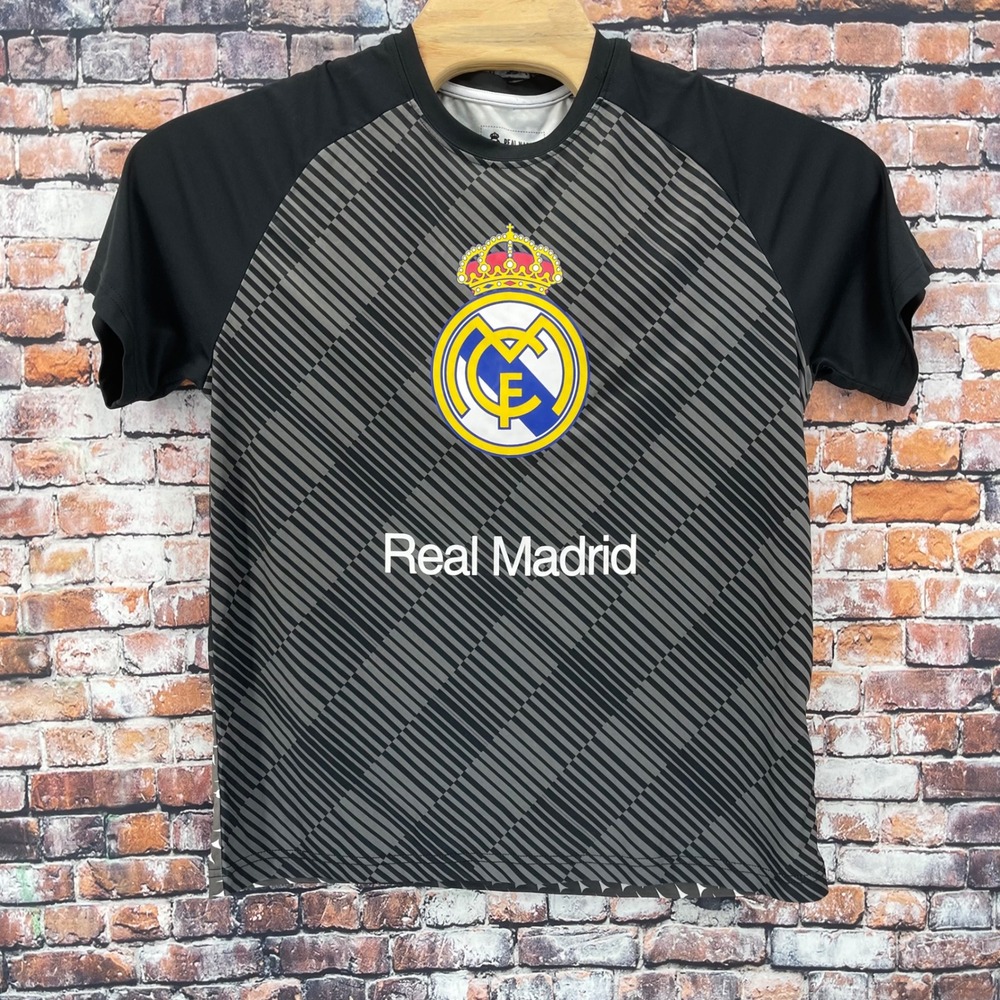 Real Madrid CF Soccer Jersey Mens Large Black Grey Graphic Number 7 SC3_2138R_06